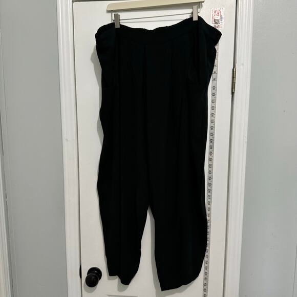 Eileen Fisher Georgette silk pull on pockets black pants plus 2x $268 - Picture 2 of 10